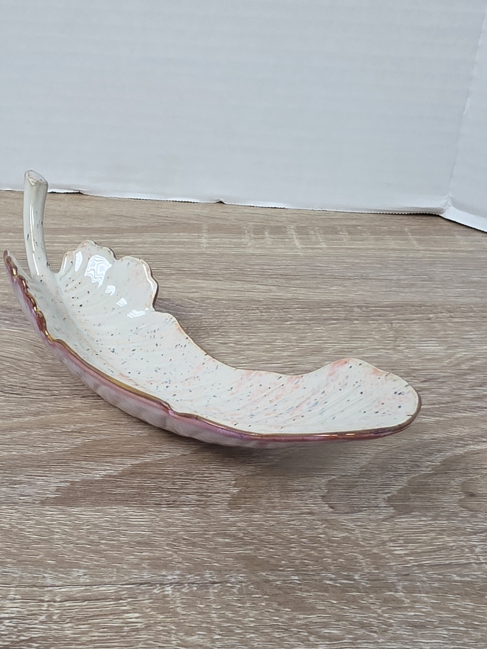 Anthropologie Artemis Boho Feather Ceramic Ring Jewelry Holder Trinket Dish - Picture 3 of 5